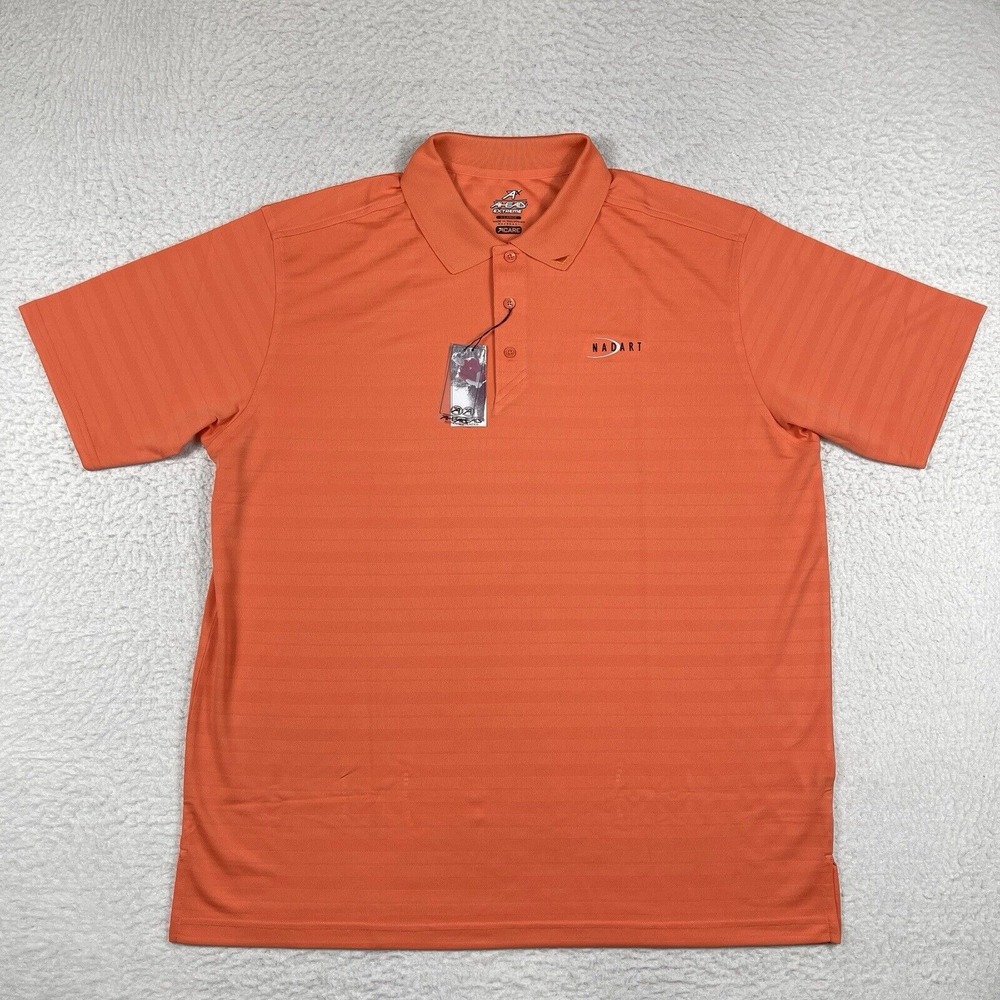 Ahead Polo Shirt Mens XL Sorbet Striped Preppy Golfer Travel Casual Workwear New